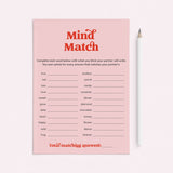 Printable Couple Game Mind Match by LittleSizzle