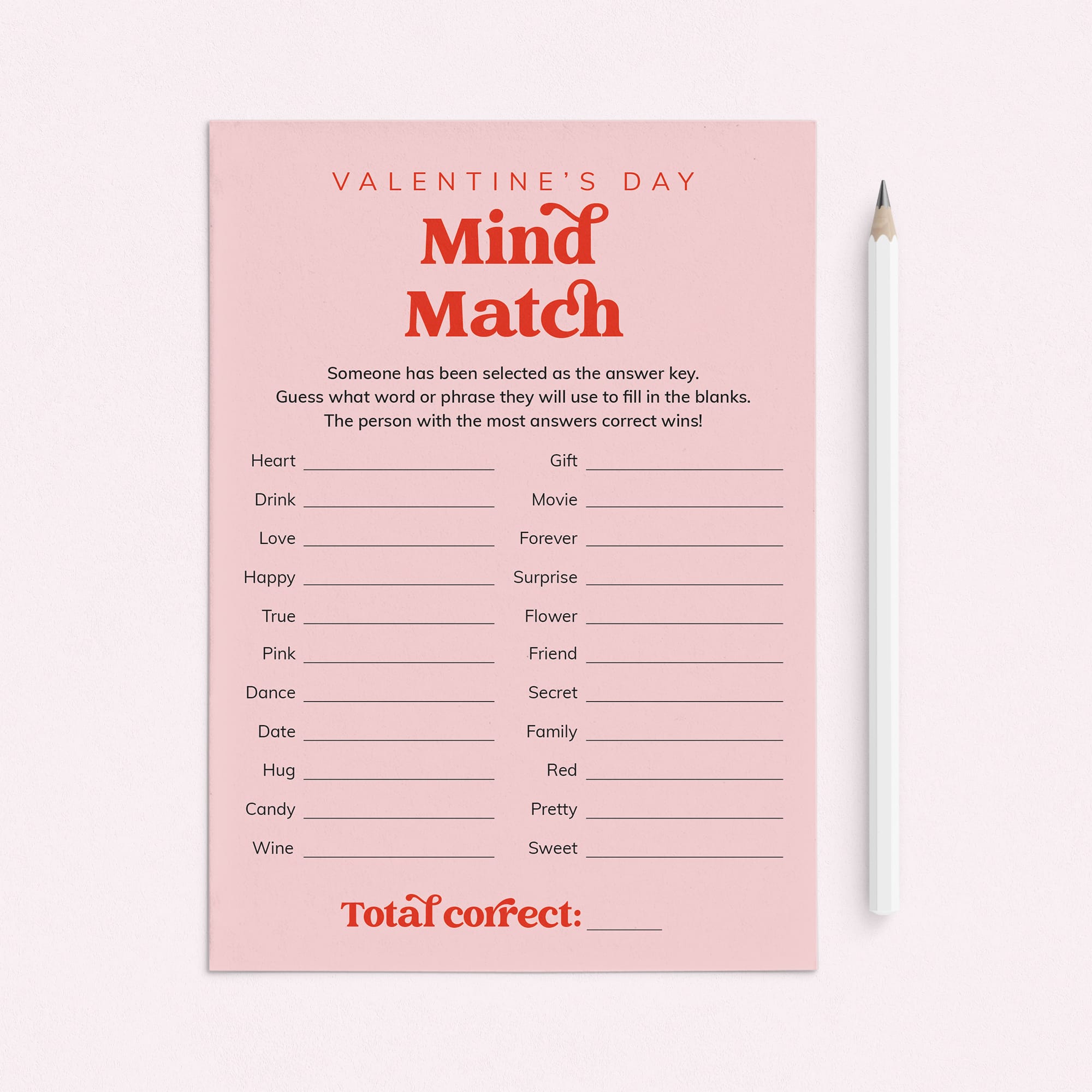 Family Valentine's Day Game Mind Match Printable by LittleSizzle