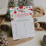 Printable Christmas Party Ice Breaker Game Mind Match