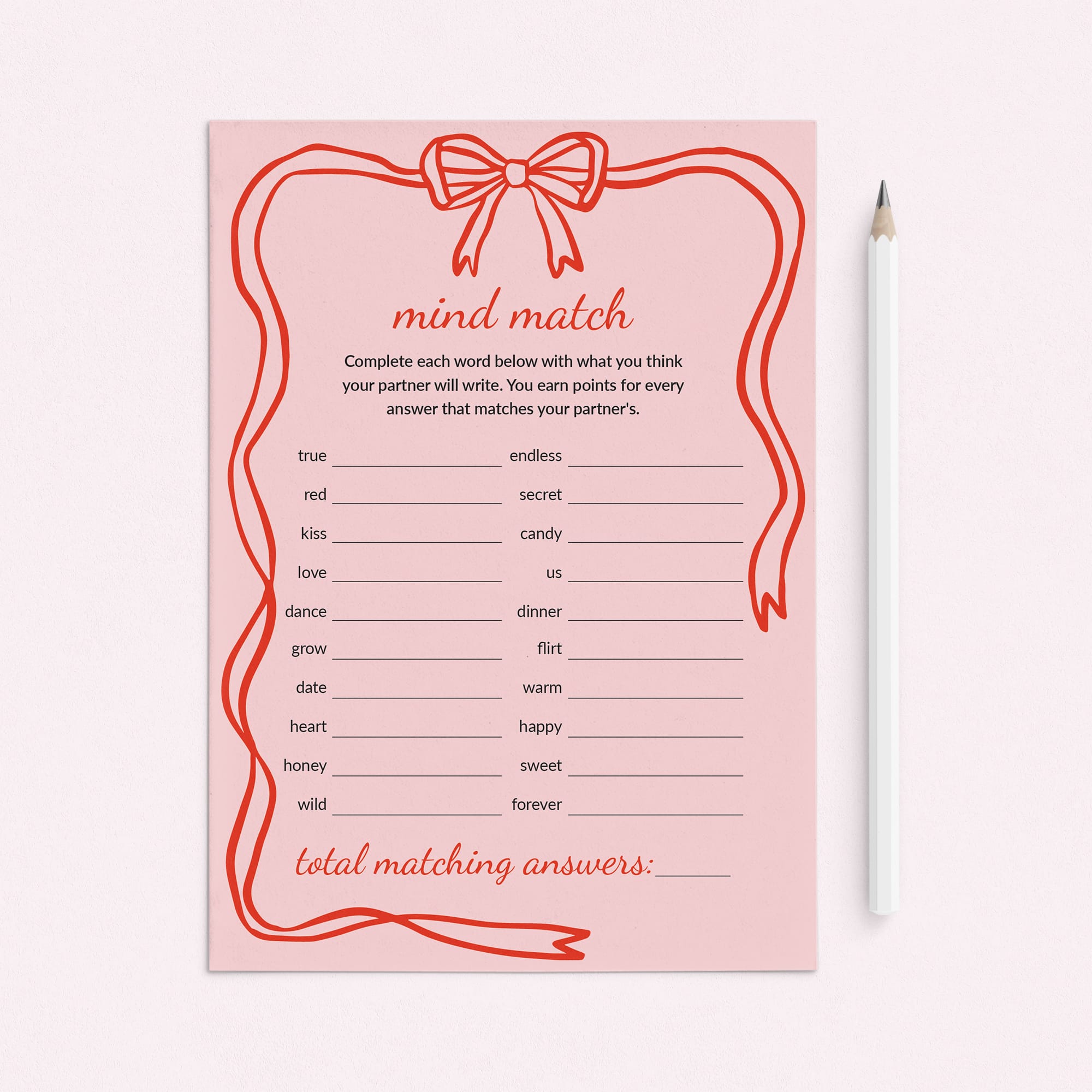 Mind Match Couple Game Printable by LittleSizzle