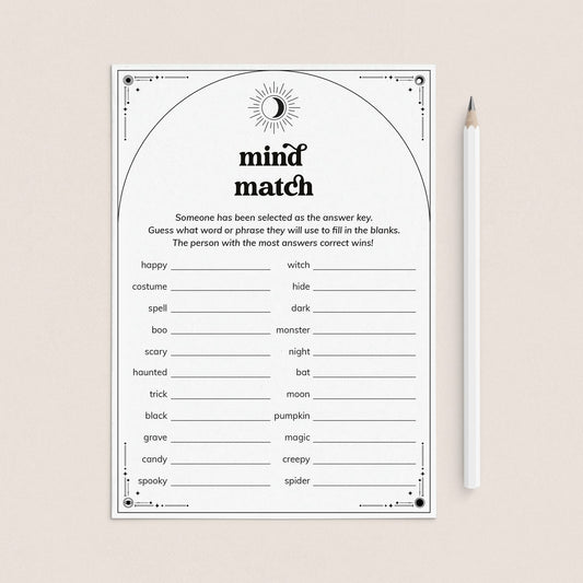 Halloween Mind Match Game Printable by LittleSizzle