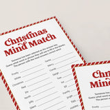 Mind Match Christmas Icebreaker Game Printable