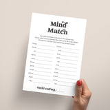 Match My Mind Ice Breaker Game Printable