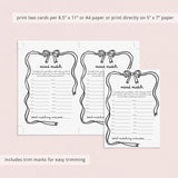 Fun Game for Couples Mind Match PDF Printable
