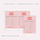 Printable Couple Game Mind Match
