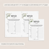 Anniversary Party Game Couples Mind Match Printable