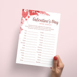 Group Valentines Party Game Mind Match Printable
