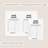 Match My Mind Ice Breaker Game Printable