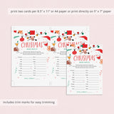 Printable Christmas Party Ice Breaker Game Mind Match