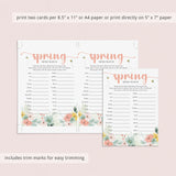 Spring Icebreaker Game Mind Match Printable