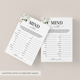 Anniversary Party Game Couples Mind Match Printable