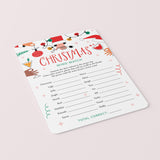 Printable Christmas Party Ice Breaker Game Mind Match