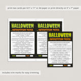 Halloween Superstitions Trivia Quiz Printable | Monster Theme