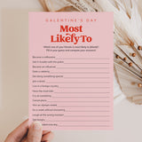 Galentines Game Whos Most Likely Printable Retro Pink and Red