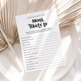 Most Likely To Questions for Graduation Party Printable PDF