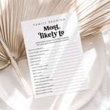 Printable Family Reunion Who Is Most Likely To Party Game