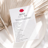 Most Likely To Ladies Night Game Printable