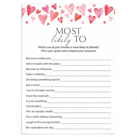 Galentine's Day Most Likely To Printable Game by LittleSizzle
