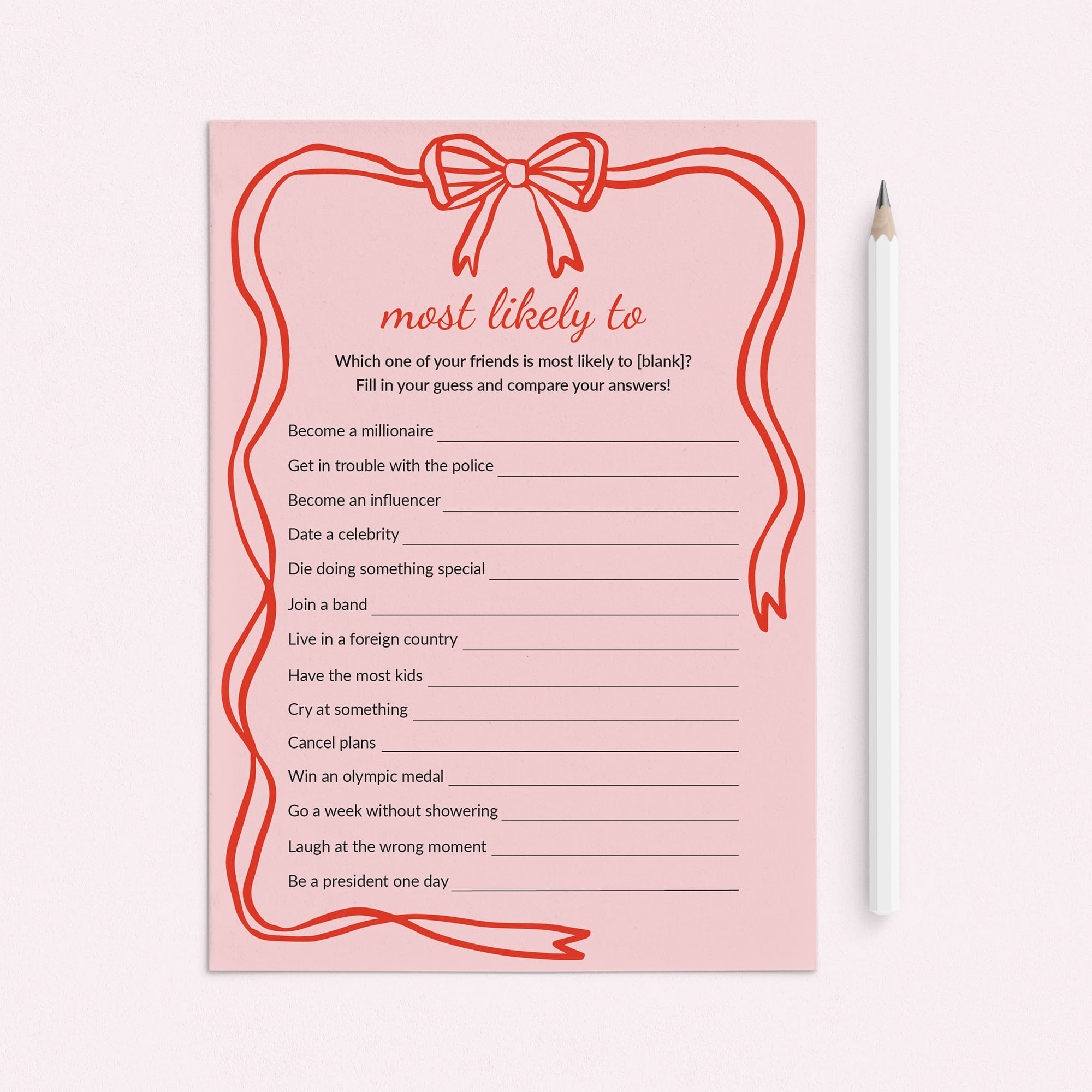 Most Likely To Printable Game with Wavy Border by LittleSizzle