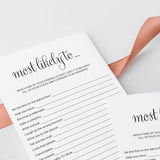 Funny Adult Party Game Printable Most Likely To...