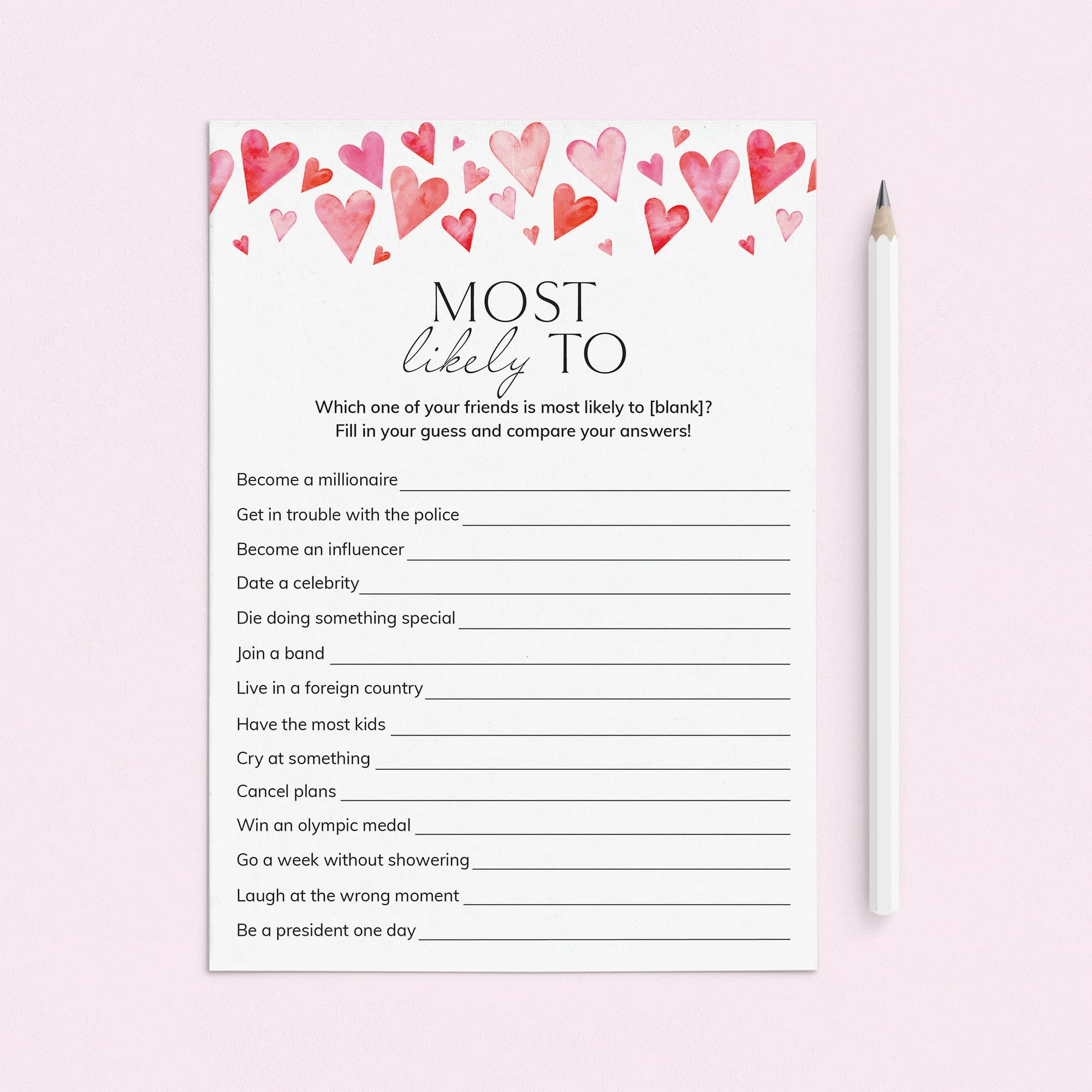 Galentine's Day Most Likely To Printable Game by LittleSizzle