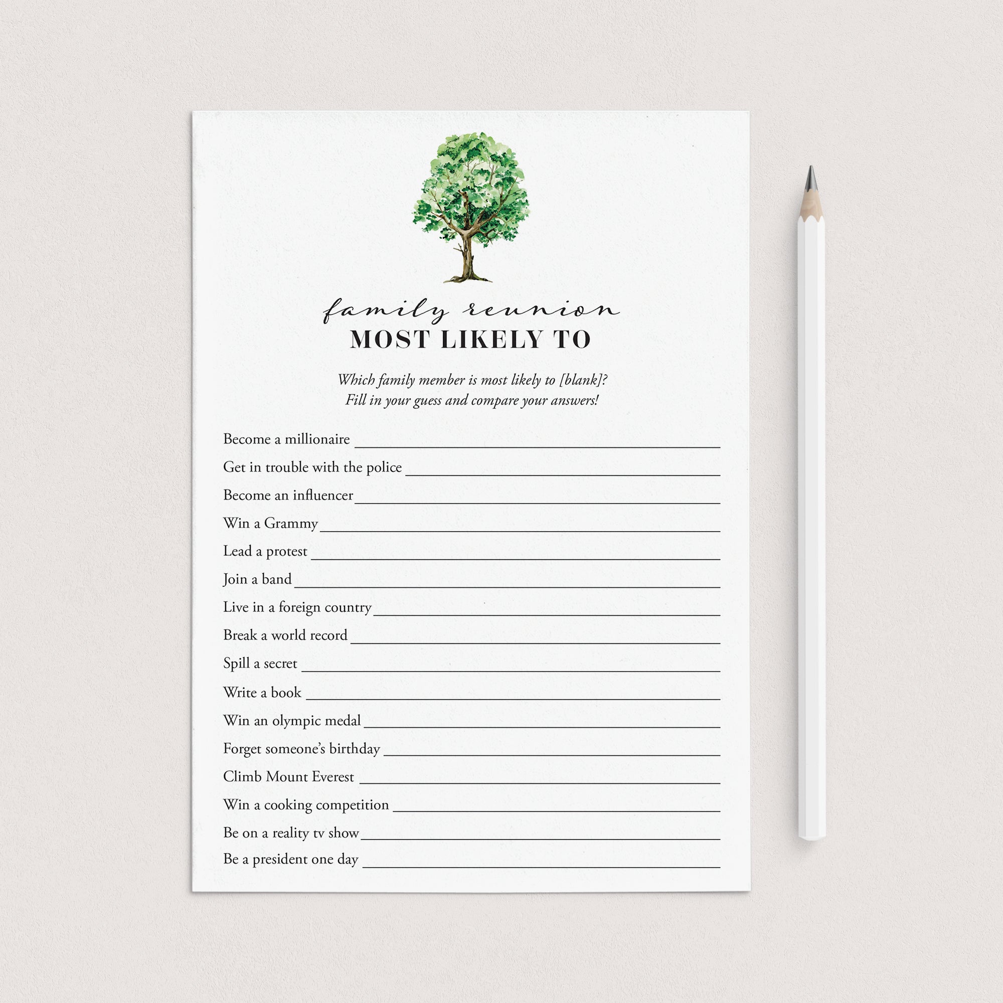 Most Likely To Family Edition Game Printable by LittleSizzle