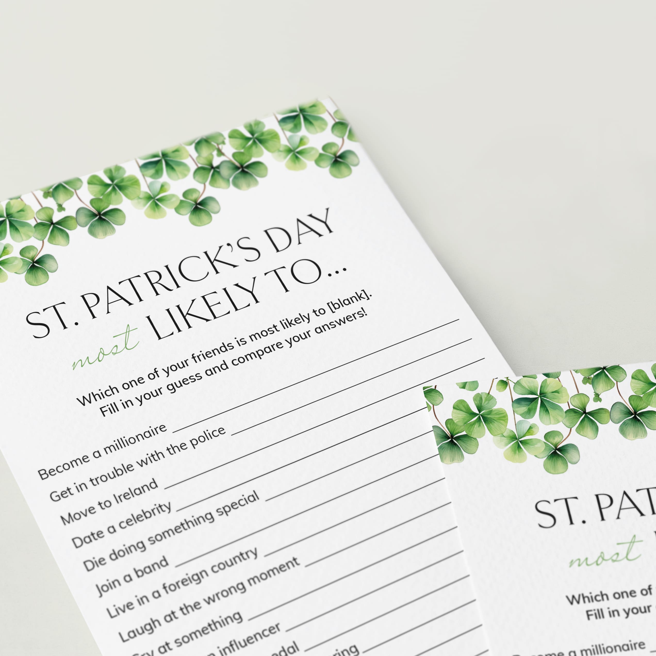 St Patricks Day Party Games Bundle Printable by LittleSizzle