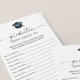 Who Is Most Likely To Game Questions for Graduation Party Printable