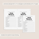 Printable Family Reunion Who Is Most Likely To Party Game