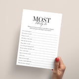 Funny Office Most Likely To Game Printable