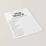 Printable Family Reunion Who Is Most Likely To Party Game