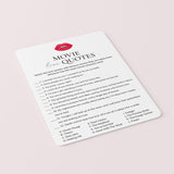 Girls Night Movie Game with Answer Key Printable