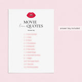 Girls Night Movie Game with Answer Key Printable