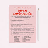 Galentine's Day Movie Love Quotes Game Printable by LittleSizzle
