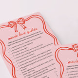 Movie Love Quotes Game with Answers Digital Download
