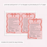 Girls Night Games Printable Wavy Border