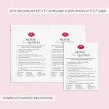 Girls Night Movie Game with Answer Key Printable