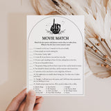 Goth Bride Shower Game Movie Match with Answer Key Printable