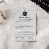 Goth Bride Shower Game Movie Match with Answer Key Printable