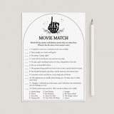 Goth Bride Shower Game Movie Match with Answer Key Printable by LittleSizzle