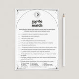 Celestial Bridal Shower Game Romantic Movie Match with Answers by LittleSizzle