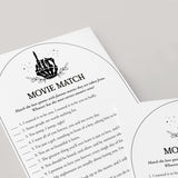 Goth Bride Shower Game Movie Match with Answer Key Printable