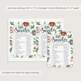 Printable Ugly Sweater Party Game Christmas Movie Match with Answer Key
