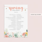 Spring Music Match with Answer Key Printable