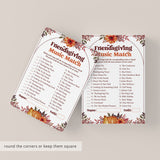 Fun Friendsgiving Game for Adults Printable Music Match with Answers