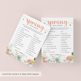 Spring Music Match with Answer Key Printable