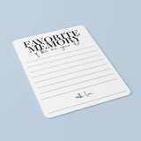 My Favorite Memory Of The One Year Old Cards Printable