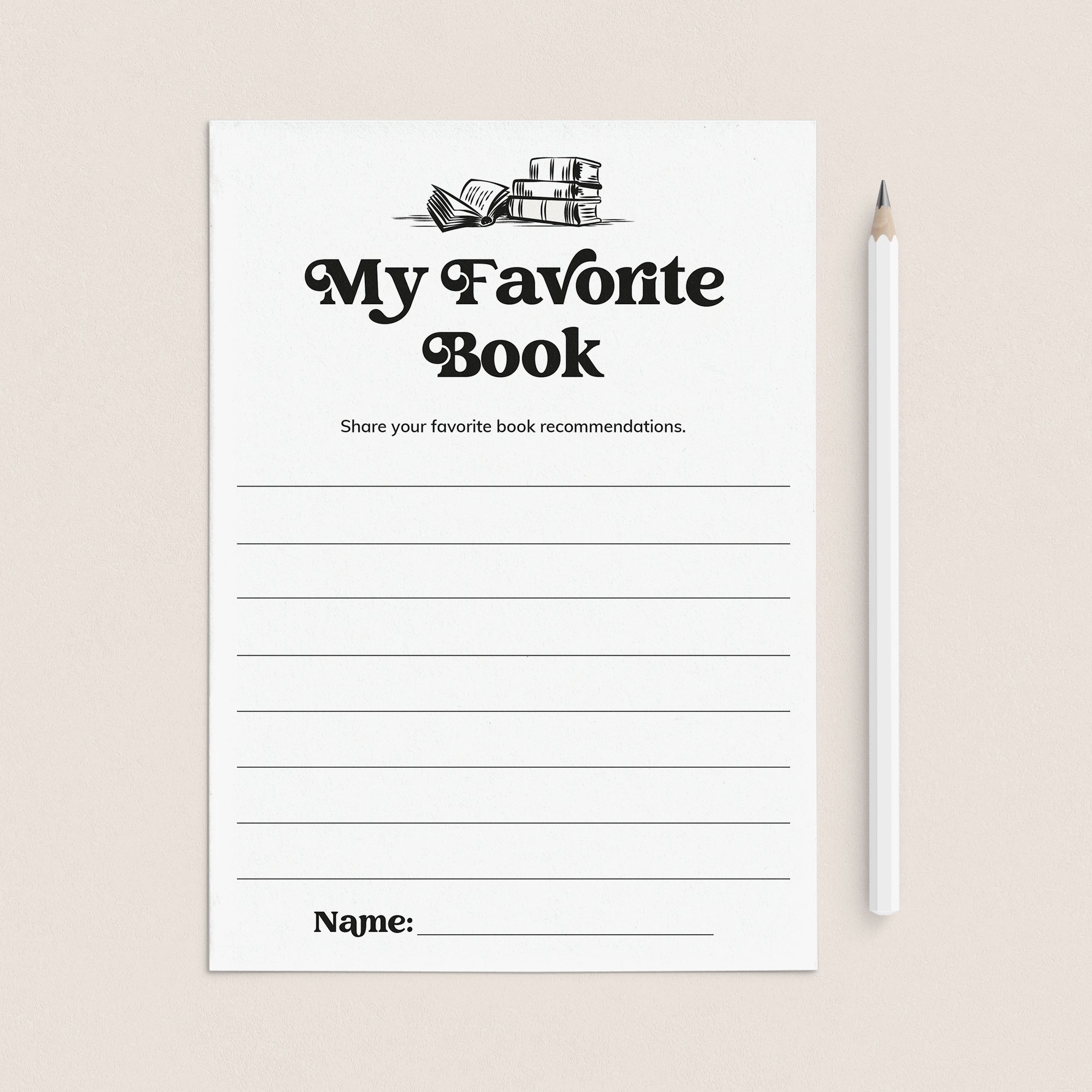 Book Club Printable Share Your Favorite Book by LittleSizzle