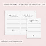 My Favorite Memory of the Birthday Girl Cards Printable