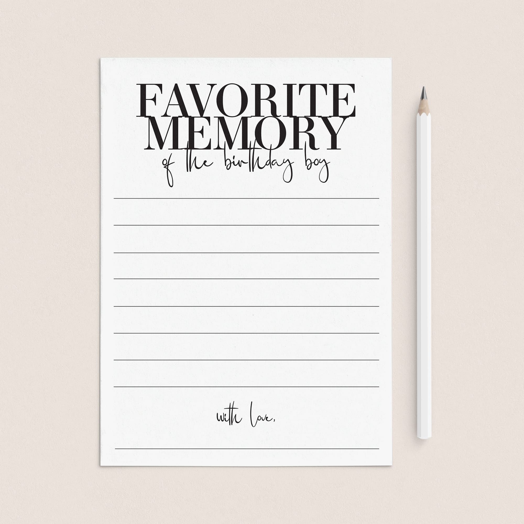 My Favorite Memory With The Birthday Boy Cards Printable by LittleSizzle